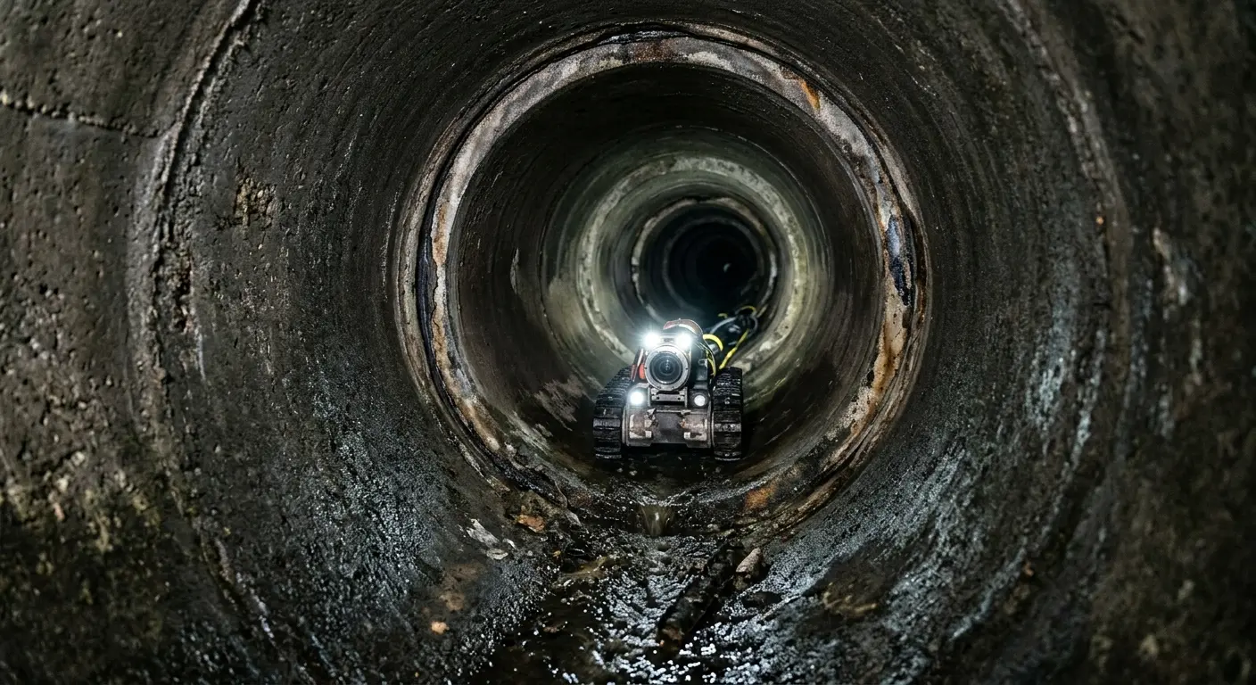 Robotic sewer camera inspecting pipe interior for Sewer Line Repair in Isla Vista